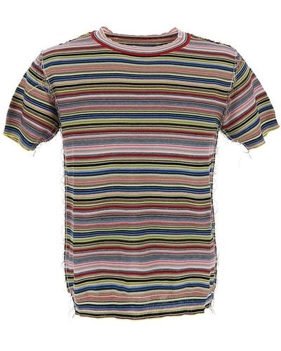 Maison Margiela Stripe Knit T-shirt - Grey