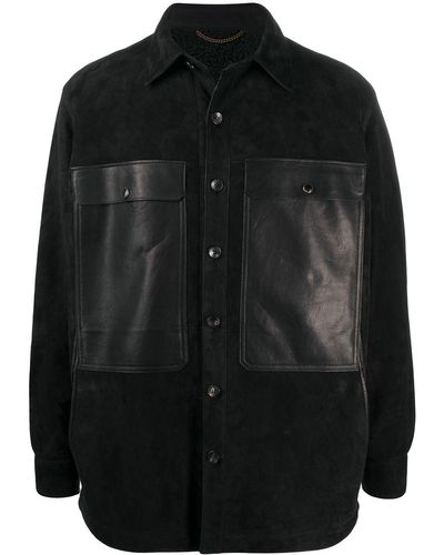 AJMONE Button Shirt Jacket - Black