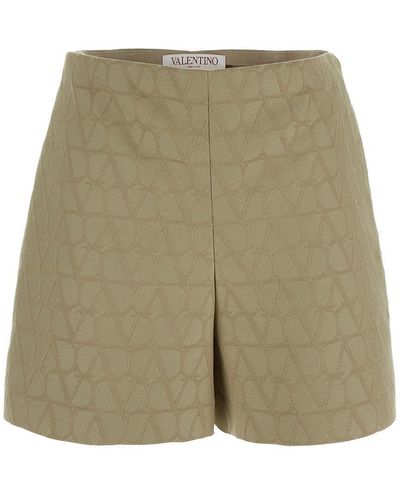 Valentino Logoed Shorts - Green