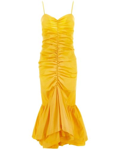 House of Amen Drapped Long Dress - Yellow
