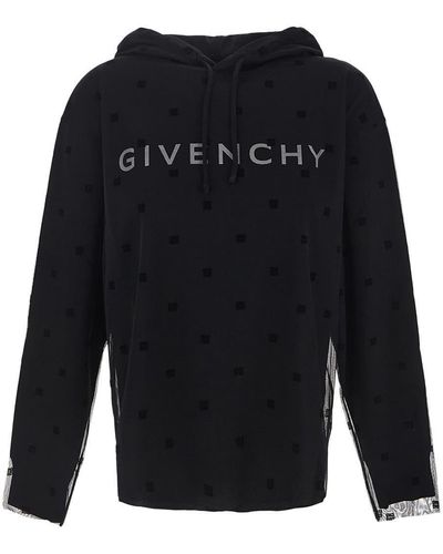 Givenchy Double Layered Hoodie In 4g Tulle - Blue