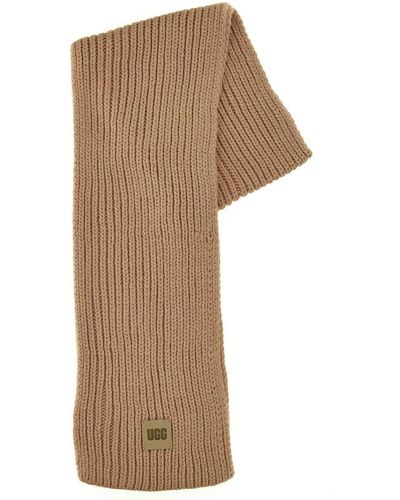 UGG Chunky Rib Knit Scarf - Natural