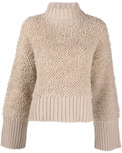 The Attico High-neck Sweater - Natural