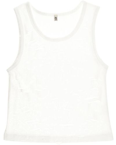 R13 Distressed Tank Top - White