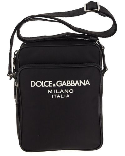 Dolce & Gabbana Messenger Bag With Logo - Black