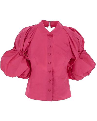 Jacquemus La Chemise Maraca Puff-sleeve Shirt - Pink