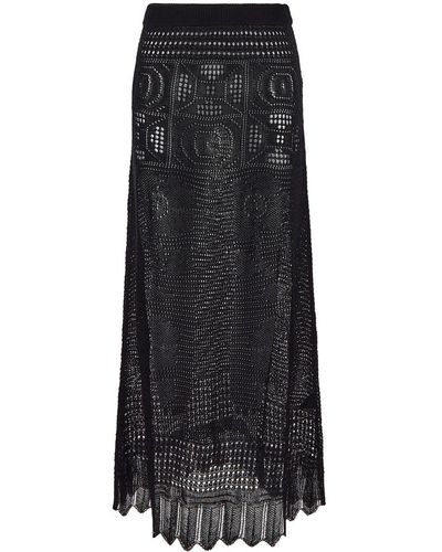 Semicouture Lace Stitch Skirt - Black