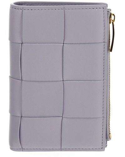 Bottega Veneta Medium Cassette Bi-fold Zip Wallet - Purple