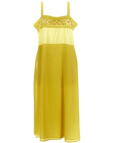 Maison Margiela Lace Top Dress - Yellow