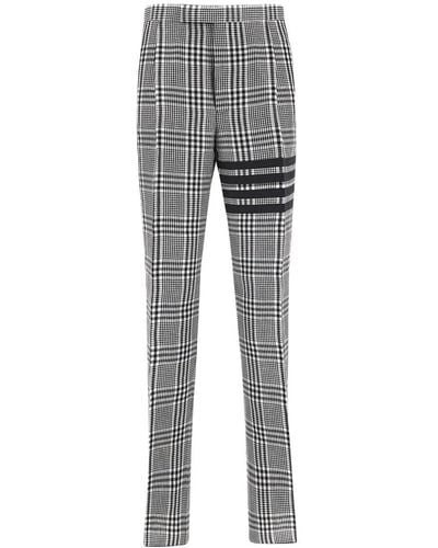Thom Browne Tartan Trousers - Grey
