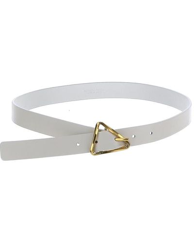 Bottega Veneta Triangle Buckle Belt - White