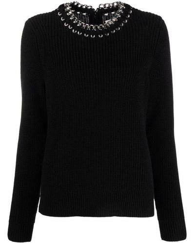 MICHAEL Michael Kors Chain-link Trim Sweater - Black