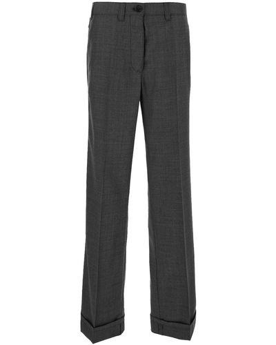 Miu Miu Tailored Wool Pants - Gray