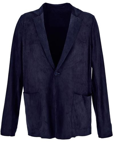 Salvatore Santoro Leather Jacket - Blue