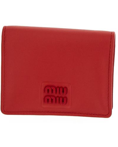 Miu Miu Logo Wallet - Red