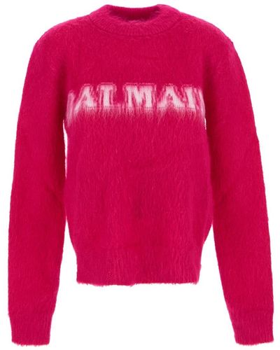Balmain Mohair Knitwear - Red