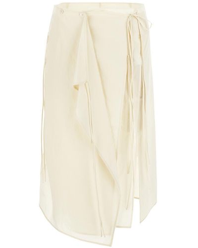 Lemaire Layered Soft Midi Skirt - White