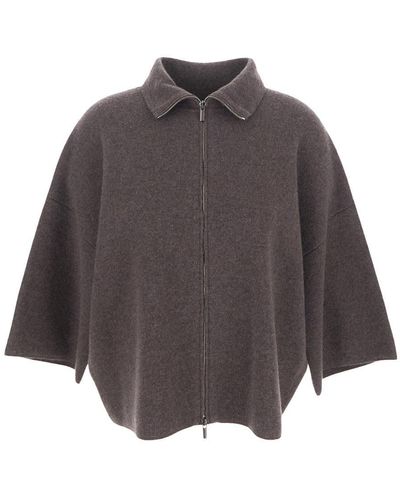 Gentry Portofino Cashmere Zipped Jacket - Grey