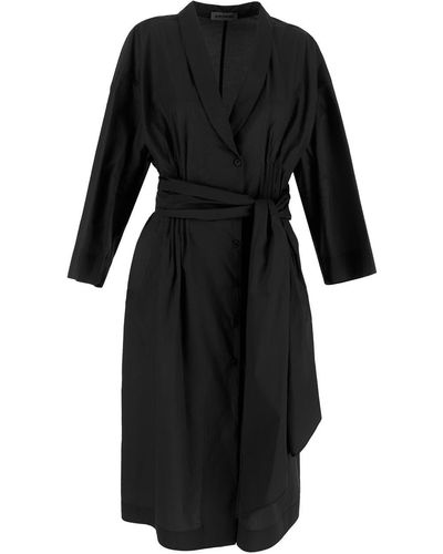 Gentry Portofino Midi Dress With Belt - Black
