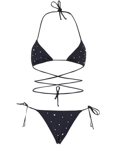 Alessandra Rich Lycra Triangle Bikini - White