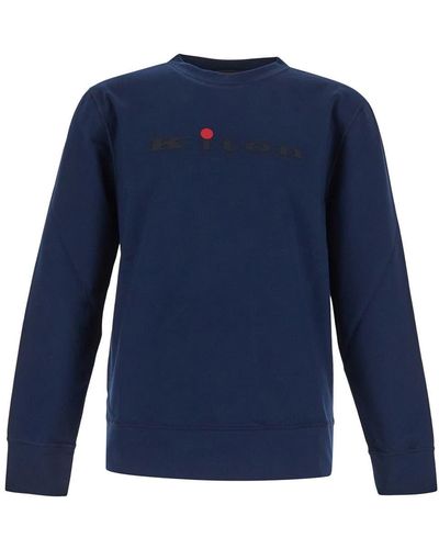 Kiton Logo Print Sweatshirt - Blue