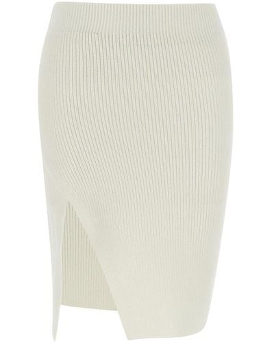 Laneus Knit Slit Skirt - White
