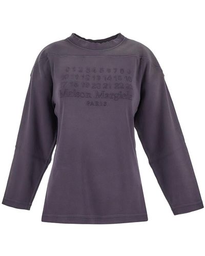 Maison Margiela Cotton Sweatshirt - Purple