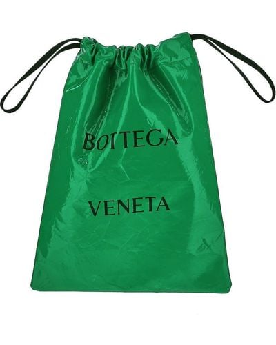 Bottega Veneta Badge Drawstring Tote - Green