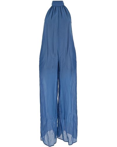 Semicouture Cotton Jumpsuit - Blue