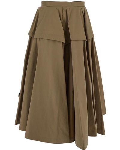 Bottega Veneta Compact Cotton Skirt - Brown