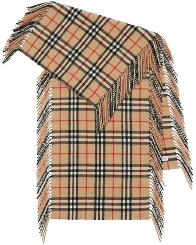 Burberry Checked Scarf - White