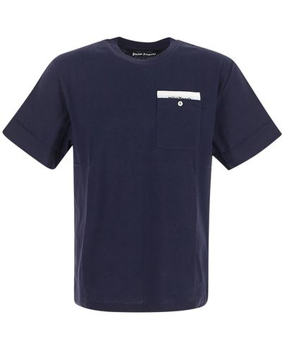Palm Angels Sartorial Tape Pocket T-shirt - Blue