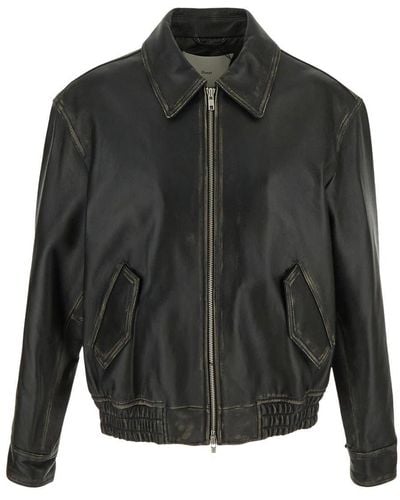 DUNST Leather Jacket - Grey