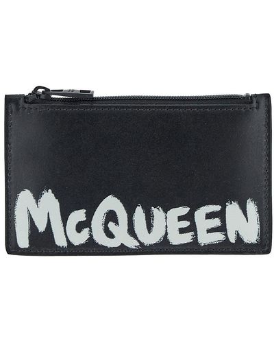 Alexander McQueen Graffiti Logo Card Holder - Black