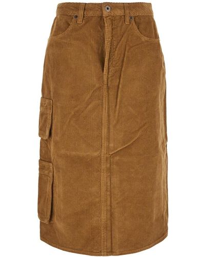 Pence Corduroy Midi Skirt - Brown