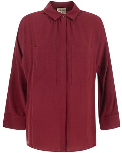 Semicouture Blueberry Silk Shirt - Red