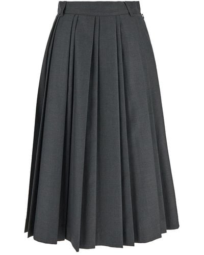 DUNST Double Pleates Skirt - Gray