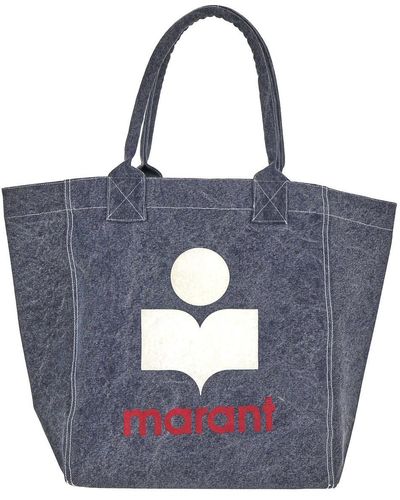 Isabel Marant Yenky Tote Bag With Logo - Blue