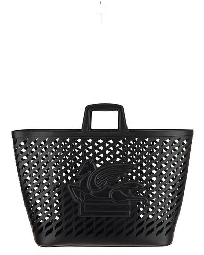 Etro Openwork Maxi Shopping Bag - Black