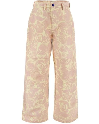 Burberry Cotton Trousers - Natural