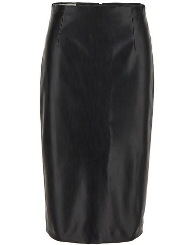 Lardini Faux Leather Skirt - Black