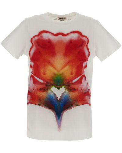 Alexander McQueen Multicolour Print T-shirt - White