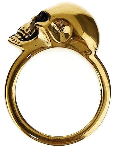 Alexander McQueen The Side Skull Ring - Metallic