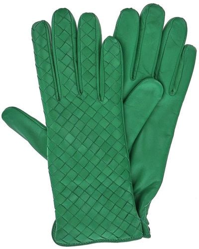 Bottega Veneta Parakeet Gloves - Green