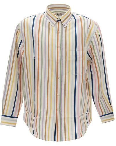 LC23 Multicolor Striped Shirt - White