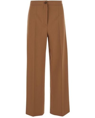 Erika Cavallini Semi Couture Wide Leg Pants - Brown