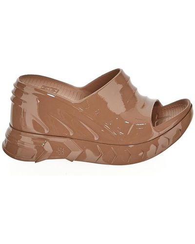 Givenchy 'marshmallow' Wedge Slides, - Brown