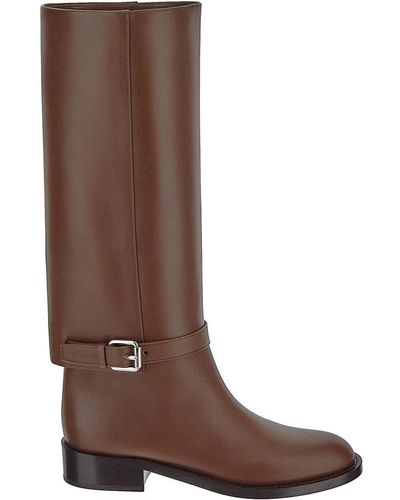 Burberry Leather Boots - Brown