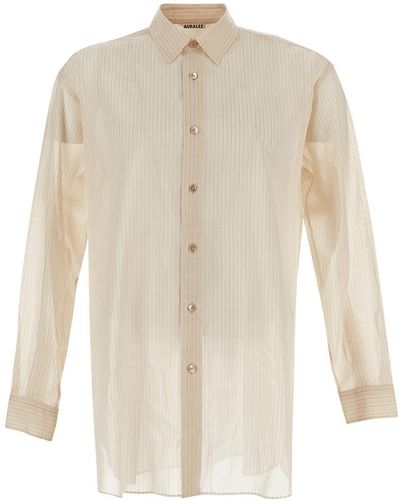 AURALEE Striped Shirt - White