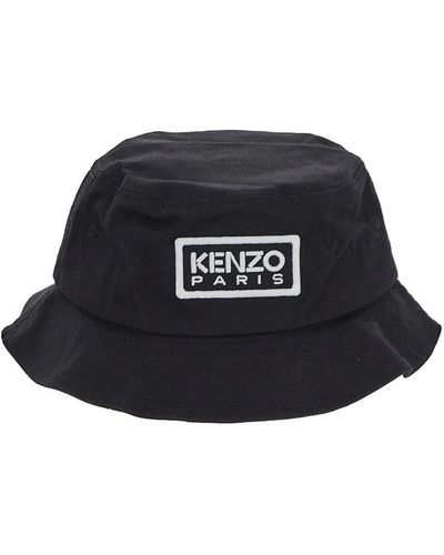 KENZO Cotton Bucket Hat - Black